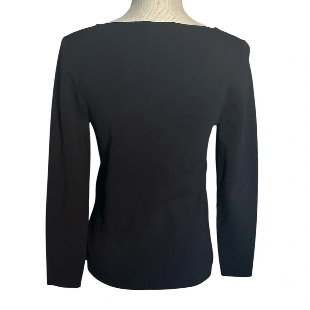 Ted Baker Cileste V Neck Knit Top in Black Size Small 5 (US 12) EUC